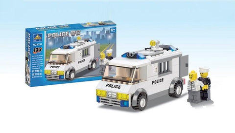 Speelgoedstenen voor het maken van politievoertuig (135 stukken)